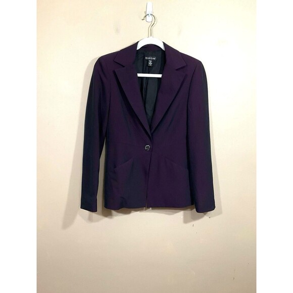 VTG Bebe Womens One Button Blazer Jacket 6 Purple Whimsygoth 90s Y2K - Picture 1 of 7